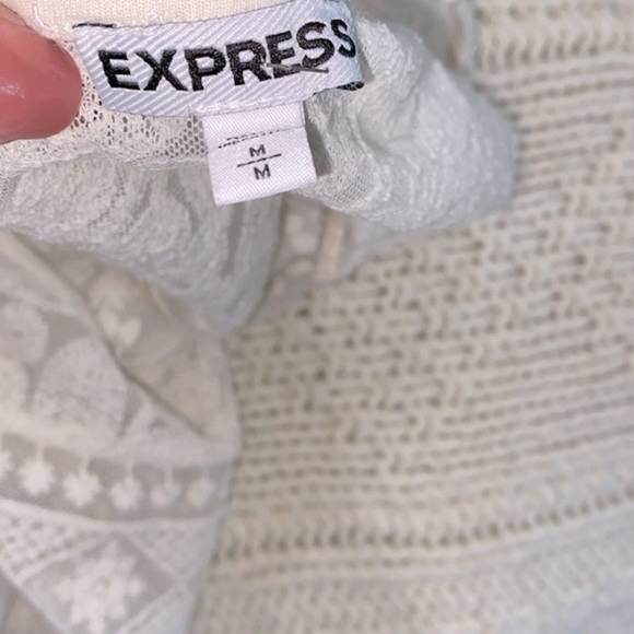 Express ivory color lacey boho top size medium - Picture 4 of 6